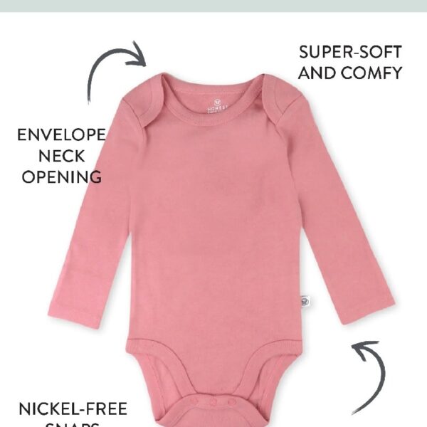 Baby Boy or Girl Gender Neutral Organic Cotton Long Sleeve Bodysuits, 8 Pack (Newborn-24 Months)