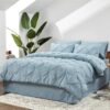 Dorm Bedding Twin Comforter Set - 5 Pieces Pintuck Bed in A Bag with Comforters, Sheets, Pillowcases & Shams