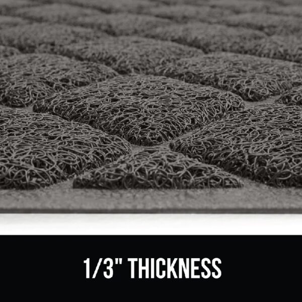 GRIP Cat Litter Box Mat, 35x23, Water Resistant Kitty Litter Trapping Mat, Textured Backing, Easy to Clean, Less Waste and Clean Floors, Kitten Supplies for Indoor Cats, Soft on Paws, Gray