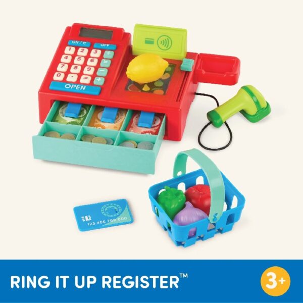 Ring It Up Register Cashier Plastic Set with 35pcs Calculator, Toddler and Preschool Toys