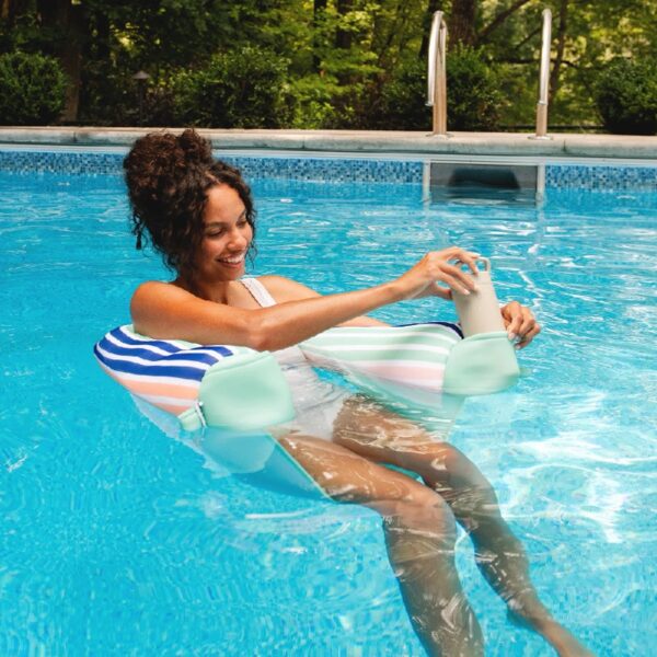 Shaka Sling XL Pool Float, Doubled-Sided Mesh, Quick Draining Fabric, No Inflation Needed, Sweet Shells Berry