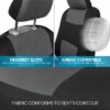 PolyPro Car Seat Covers Full Set in Charcoal on Black – Front and Rear Split Bench for Cars, Easy to Install Cover Set, Accessories Auto Trucks Van SUV