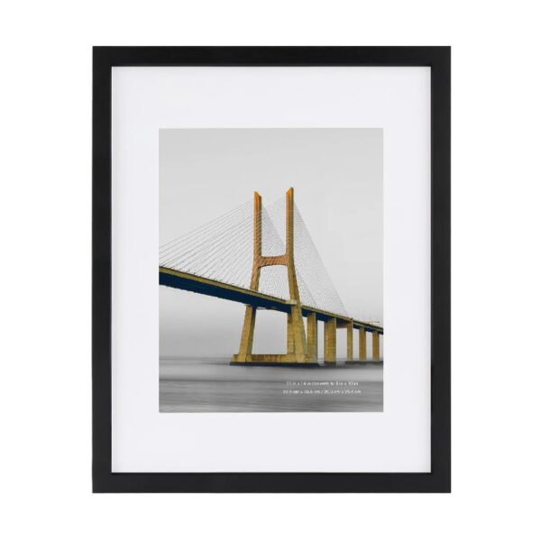 11 x 14 5-in-1 Wood Picture Frames Set-11x14 Matted to 8x10 Wall Frames, Black