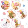 24 Pieces Flower Bouquet Craft Kit Mother'S Day Flower Bouquet Paper Craft Kit Colorful Diy Thankful Gift Craft for Teacher Appreciation Week Spring Handmade Project Classroom Activities