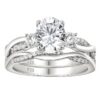 1 Carat Wedding Ring Sets Infinity Band Princess Sterling Silver Rings for Women CZ Size 7