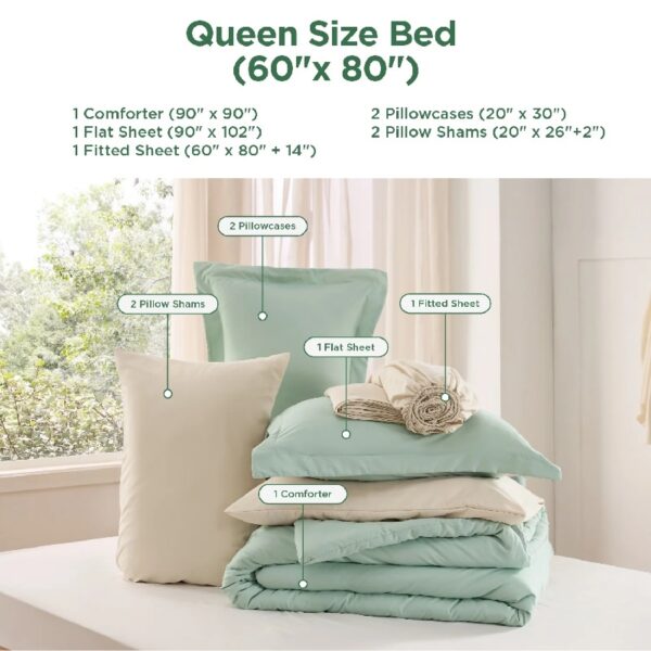 King Size Comforter Set Burnt Orange, 7 Pieces Lightweight King Bedding Sets Boho with Comforter, Sheets, Pillowcases & Shams