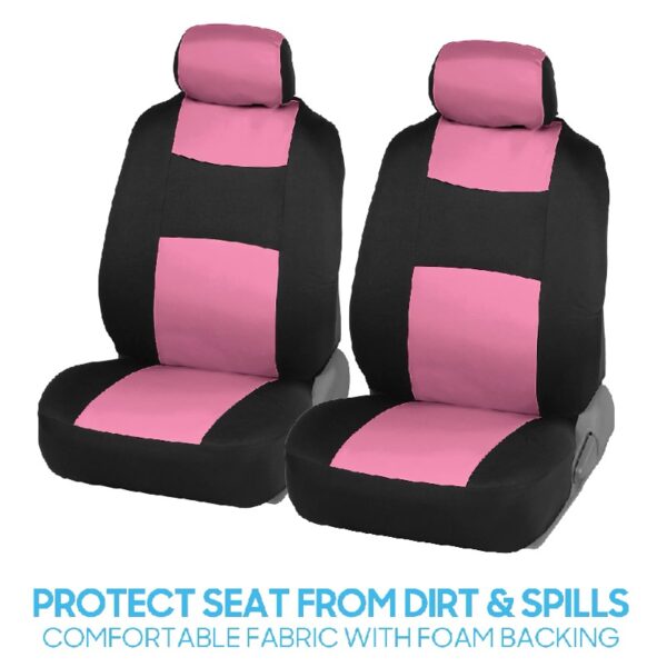 PolyPro Car Seat Covers Full Set in Charcoal on Black – Front and Rear Split Bench for Cars, Easy to Install Cover Set, Accessories Auto Trucks Van SUV