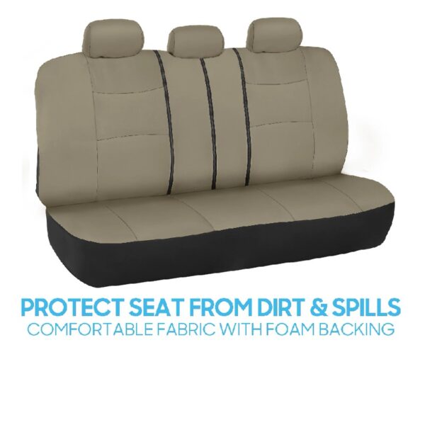 PolyPro Car Seat Covers Full Set in Charcoal on Black – Front and Rear Split Bench for Cars, Easy to Install Cover Set, Accessories Auto Trucks Van SUV