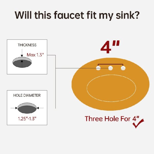 4 Inch Faucet 2 Handle Bathroom Sink Faucet Lead-Free Brushed Nickel Bath Sink Faucet with Pop-up Drain Stopper and Supply Hoses