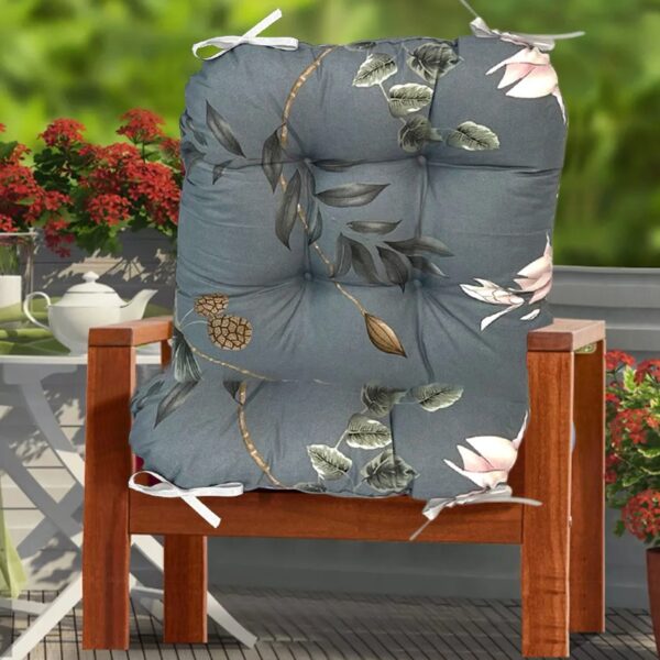 Outdoor Patio Cushion, Rocking Chair Cushion Set, Tufted Pads, Set of Upper and Lower with Ties Pack of 2 (2 Sets) - Back 21