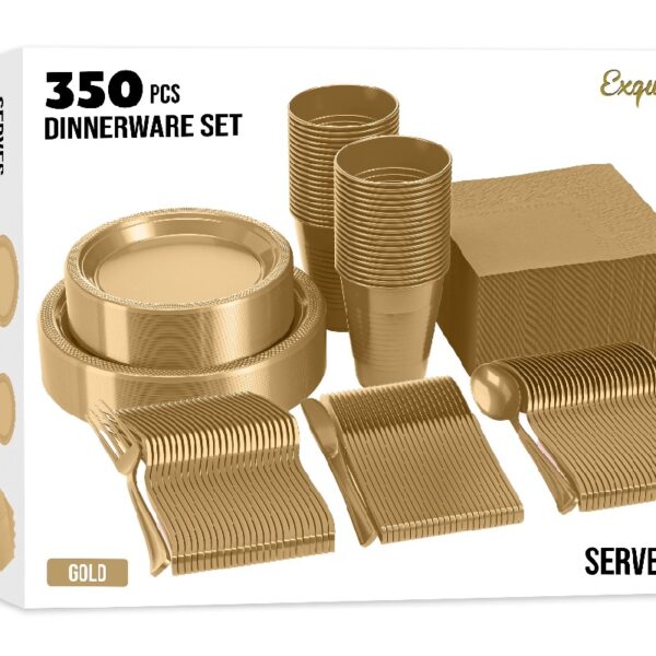 Exquisite 350 Piece Easter Plastic Disposable Party Plates & Dinnerware Combo Set