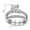 Womens 1.25Ct Wedding Engagement Ring Set Sterling Silver 925 Round Cubic Zirconia