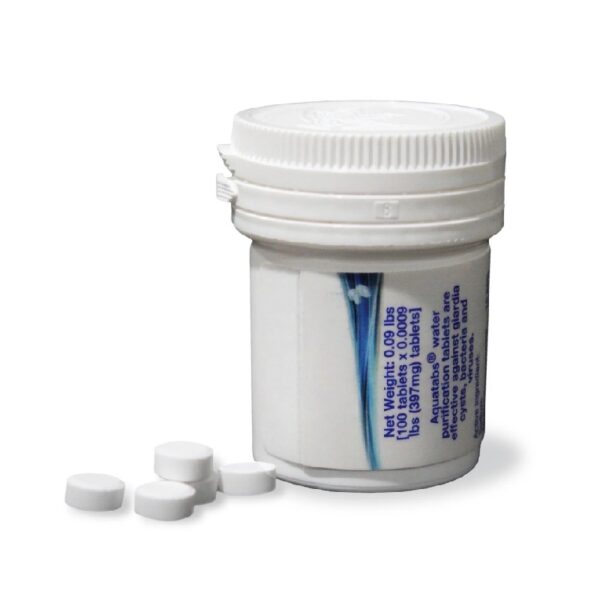 397mg Water Purification Tablets (100 Pack). Fast Acting Water Filtration System for Camping, Hiking, Emergencies, and Outdoor Adventures