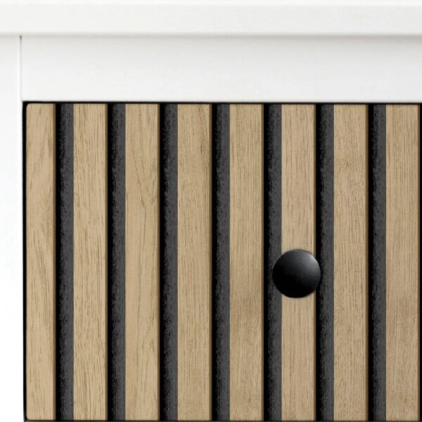 Roommates Studio Cream Oak Slat Peel and Stick Wallpaper 30.75 Sq. ft