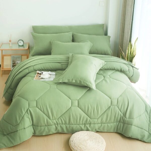 8 PCS Modern Comforter Set with Sheets All Season Bed in a Bag, Black, Queen Size
