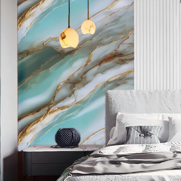 Light luxury imitation marble stickers for furniture renovation kitchen stove tabletop decoration high temperature resistance waterproof oil Peel And Stick wallpaper