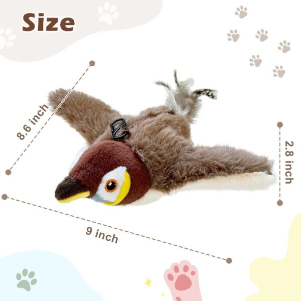 Risehigh Cat Toys for Indoor Cats Interactive Flapping Chirping Bird Kitten Toy Touch Activated Rechargeable Automatic with Catnip