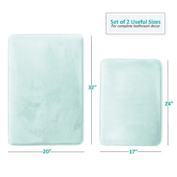 Nestl Set of 3 Absorbent Memory Foam Bath Mat Bathroom Rugs, Gray, Large 20