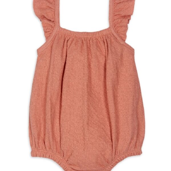 By Gerber Baby Girl Bubble Romper with Flutter Sleeves, Sizes 0/3 Months - 24 Months