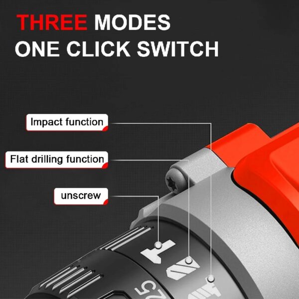 21V Cordless Drill Set, Electric Power Drill 34Pcs with 3/8 Inch Keyless Chuck, 25+3 Clutch Compact Driver Drill with Work Light, Max torque 45Nm, 2-Variable Speed & Battery and Fast Charger