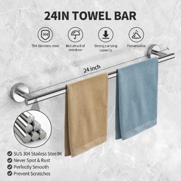 Bathroom Hardware Set, 7 Pieces Bathroom Accessories Set Includes 24