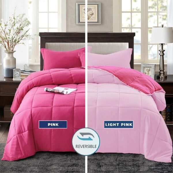 Light Weight Down Alternative Comforter Set, Queen, Green, Reversible