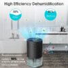 700ml Small Dehumidifiers with LED Light 2200 Cubic feet (215 Sq. ft)