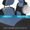PolyPro Car Seat Covers Full Set in Charcoal on Black – Front and Rear Split Bench for Cars, Easy to Install Cover Set, Accessories Auto Trucks Van SUV