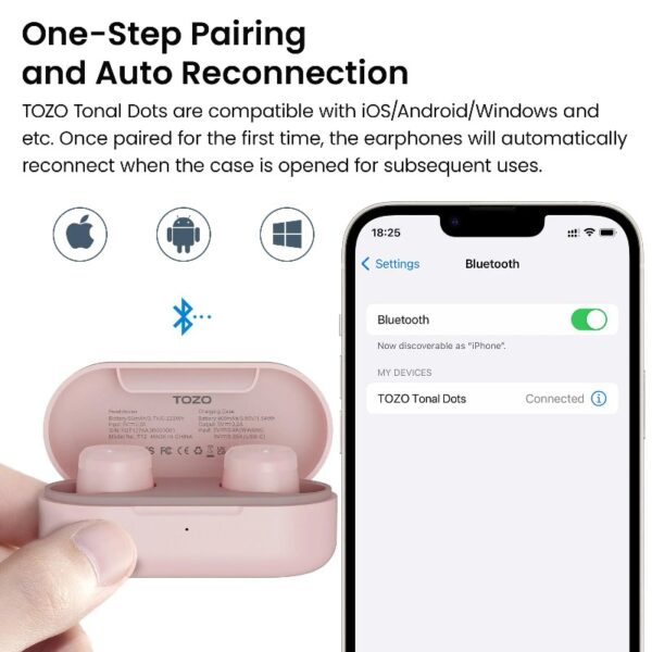 T12 in-Ear Wireless Earbuds Bluetooth 5.3 Headphones with 32EQ Mode,Stereo Bass Bluetooth Earbuds with ENC Noise Cancelling Mic,55H Play,IPX8 Waterproof,Wireless Charging for Home,Sports,Travel