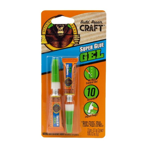 (4 pack)  Clear Super Glue Gel 3g, Mini Tubes, 2 Count