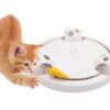360 Interactive Cat Mouse Toy - Random Rotating Mouse Teaser Toy w/ Peekaboo Domes - Exercise Cat Toy