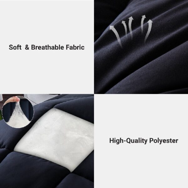 3 Pieces Bed in a Bag Comforter Set Duvet Insert,Reversible,Red/Black,Full Size Comforter Set-200GSM
