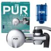 PLUS Faucet Mount Water Filtration System, Horizontal, Black/Chrome, PFM200B