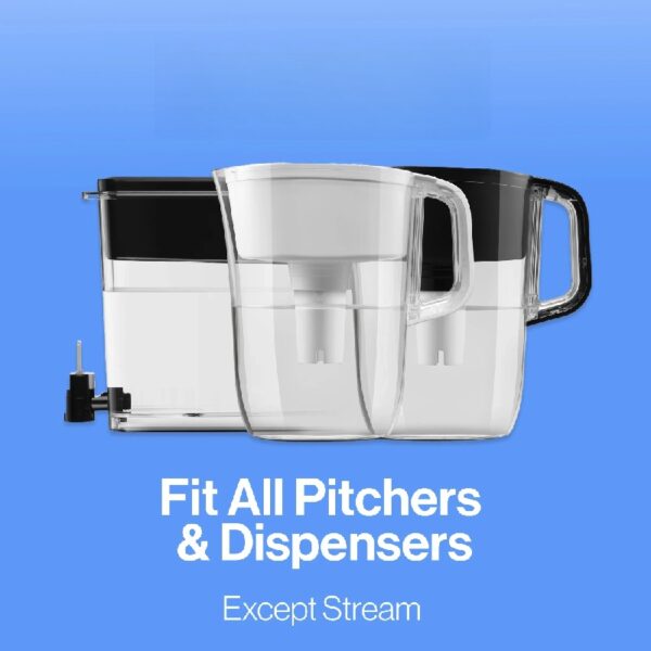 Standard Water Filter, Replacement Filters for Pitchers and Dispensers, BPA Free, 6 Count