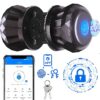 Smart Door Knob, Keyless Smart Door Lock Smart Deadbolt with App Control & Fingerprint & 2 Keys,Electronic Door Lock for Home, Apartment, Office,Bronze