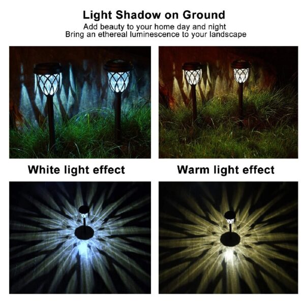 10 Pack Solar Lights Outdoor Decorative, Solar Pathway Lights Outdoor, Solar Powered Garden Yard Lights for Walkway Sidewalk Driveway. (Brown, Cool White)
