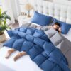 3 Pieces Bed in a Bag Comforter Set Duvet Insert,Reversible,Red/Black,Full Size Comforter Set-200GSM
