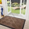 Front Door Mat Indoor and Outdoor Welcome Mat Rubber Backing Entrance Mat Easy Clean Patio Mat Heavy Duty Entryway Doormat for Front Back Doors, Laundry Rooms, Mudrooms 24''x35.4'' Brown