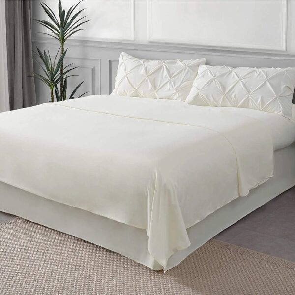 Dorm Bedding Twin Comforter Set - 5 Pieces Pintuck Bed in A Bag with Comforters, Sheets, Pillowcases & Shams