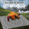 Outdoor Rugs 5' x 8' Rug, Waterproof Patio Mat, Stylish Plastic Straw Reversible Area Rug for Picnic RV Camping Porch Balcony, Black and White