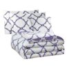 Lux Decor Collection 5 Piece Queen Down Alternative Comforter Set, Washable Duvet Bedding Set - Quatrefoil Navy