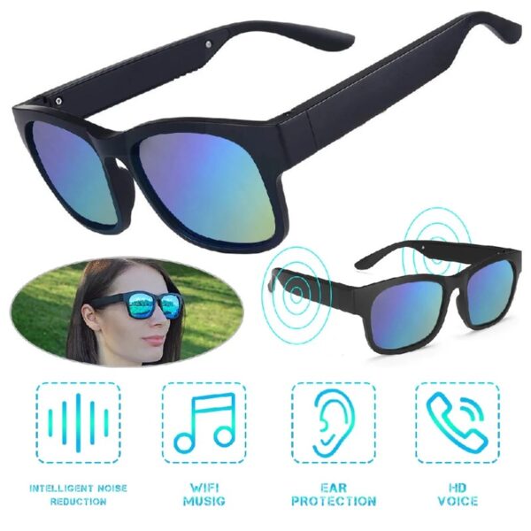 Unisex Smart Sunglasses with Bluetooth, Black