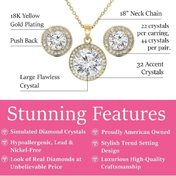 Cate & Chloe Mariah 18k Rose Gold Plated Jewelry Set with Simulated Diamond Crystals for Women
