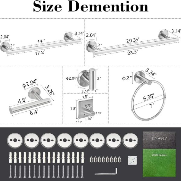 Bathroom Hardware Set, 7 Pieces Bathroom Accessories Set Includes 24