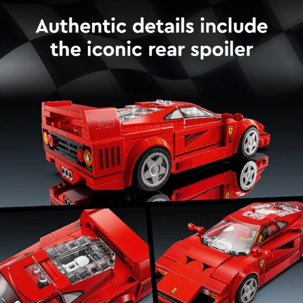 Speed Champions Ferrari F40 Supercar, Toy Car Model Building Set, Ferrari Gift Idea, 76934