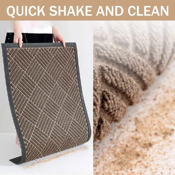 Front Door Mat Indoor and Outdoor Welcome Mat Rubber Backing Entrance Mat Easy Clean Patio Mat Heavy Duty Entryway Doormat for Front Back Doors, Laundry Rooms, Mudrooms 24''x35.4'' Brown