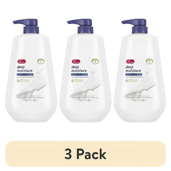 (3 pack) Deep Moisture Liquid Body Wash with Pump Nourishing for Dry Skin 30.6 oz