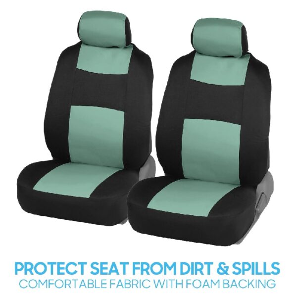 PolyPro Car Seat Covers Full Set in Charcoal on Black – Front and Rear Split Bench for Cars, Easy to Install Cover Set, Accessories Auto Trucks Van SUV