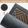 Front Door Mat Indoor and Outdoor Welcome Mat Rubber Backing Entrance Mat Easy Clean Patio Mat Heavy Duty Entryway Doormat for Front Back Doors, Laundry Rooms, Mudrooms 24''x35.4'' Brown