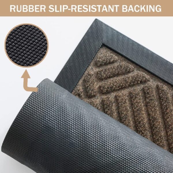 Front Door Mat Indoor and Outdoor Welcome Mat Rubber Backing Entrance Mat Easy Clean Patio Mat Heavy Duty Entryway Doormat for Front Back Doors, Laundry Rooms, Mudrooms 24''x35.4'' Brown